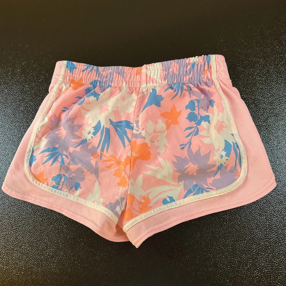 Champion Athletic Shorts Floral Print Drawstring Activewear Kids Girls Large 26